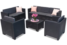 Un set de mobilier din polirattan Colorado Coffee 7 antracit