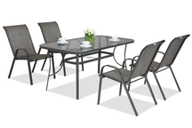 Mobilier de gradina din metal gri Modena pentru 4 persoane Garden Point
