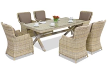 Set de masă exclusiv din ratan tehnic London Garden Point, bej