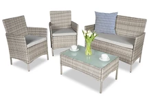 Set din ratan cu punct de grădină gri Calabria