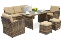 Mobilier de grădină Monaco Apetito 5 cu puf Garden Point maro