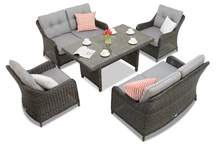 Mobilier de gradina Polyrattan Toledo Apetito 6 antracit Garden Point