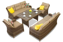 Mobilier de grădină din ratan Toledo Apetito 8 maro Garden Point
