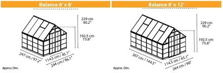 Modul de extensie pentru sera Balance Palram 8x4 argintiu