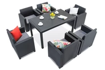 Set de masă Nebraska Premium 6 techn rattan antracit Bica