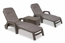 Set de șezlonguri de grădină cu perne și masă Miami duo Bica maro