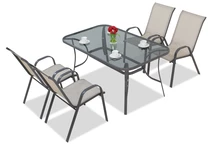 Set de sufragerie gri deschis Modena pentru 4 persoane Garden Point