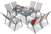 Set de sufragerie gri deschis Modena pentru 8 persoane Garden Point