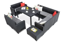 Set ratan cu coltar Comida 9 antracit Bica / mobilier de grădină modular
