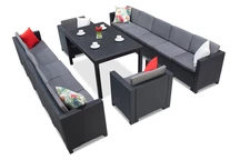 Set ratan cu doua canapele mari Colorado Fiesta Max 12 antracit Bica
