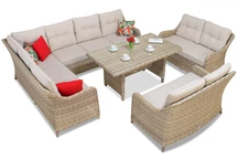 Set rattan Tech Toledo Comida 9 bej Garden Point