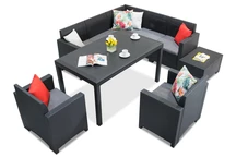 Set rattan cu coltar si fotolii Nebraska Comida 7 antracit Bica