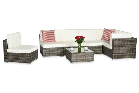 Set rattan tech Atlanta, gri