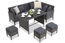 Un set exclusivist de mobilier din poli ratan Siena antracit Garden Point