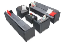 Un set techno rattan cu doua canapele mari Colorado Coffee Max 10 antracit Bica