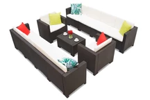 Un set techno rattan cu două canapele mari Colorado Coffee Max 10, maro Bica