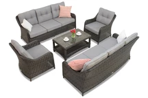 Komlpet de mobilier luxos din polirattan Toledo Coffee 8 antracit Garden Point