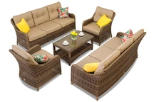 Komlpet de mobilier luxos din polirattan Toledo Coffee 8 bronz Garden Point