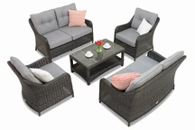 Un set de mobilier exclusiv din polirattan Toledo Coffee 6 antracit Garden Point