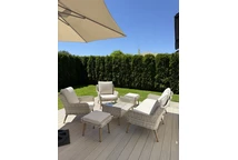 Mobilier de grădină Bilbao Coffee 5 + 2 pufuri Garden Point nisip