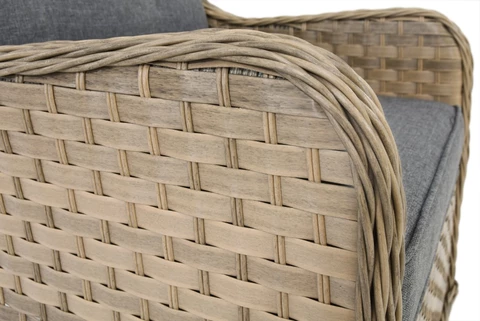 Canapea cu trei locuri din ratan tehnic Toledo Garden Point melange