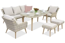 Mobilier de grădină Bilbao Apetito 5 + 2 puf din gresie Garden Point