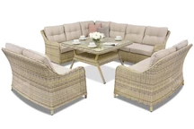 Mobilier de gradina Polyrattan Toledo Comida 9 Angular Garden Point bej