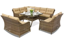 Mobilier de gradina Polyrattan Toledo Comida 9 Angular Garden Point maro