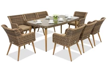 Mobilier de gradina din ratan Cordoba pentru 8 persoane Garden Point maro