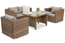 Mobilier de gradina din ratan Roma Apetito 4 Garden Point maro