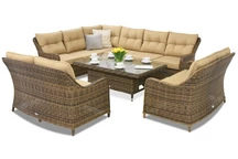 Mobilier de gradina din ratan Toledo Comida 9 Lift Garden Point maro