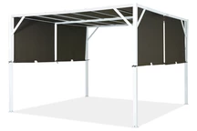 Pergola de terasă metalică 3 x 3 m, alb și maro Garden Point