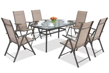 Mobila de sufragerie din otel Modena / Rosario pentru 6 persoane Garden Point maro