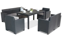 Mobila ratan Nebraska Apetito 7 Antracit Bica