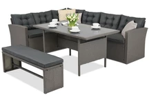 Mobilier de gradina din polyrattan Latina Garden Point antracit / set de mobilier de grădină