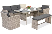 Mobilier de gradina din polyrattan Marseille Garden Point gri
