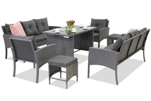 Mobilier de gradina din polyrattan cu puf Bari Apetito 8 Garden Point antracit