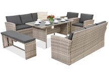Mobilier de gradina din ratan Marseille Apetito 10 Garden Point gri