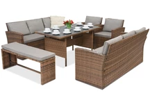Mobilier de gradina din ratan Marseille Apetito 10 Garden Point maro