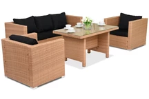 Mobilier de grădină din tehnoratan Roma Apetito 5 Garden Point culoarea mierii / set technorattan