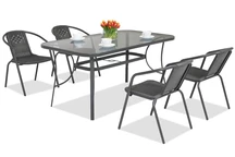 Mobilier de gradina metalic Modena / Bergamo pentru 4 persoane Garden Point antracit