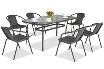 Mobilier de gradina metalic Modena / Bergamo pentru 6 persoane Garden Point antracit