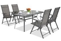 Mobilier de gradina metalic Modena / Rosario pentru 4 persoane Garden Point antracit