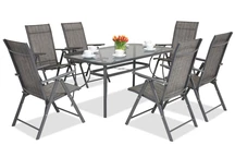 Mobilier de gradina metalic Modena / Rosario pentru 6 persoane Garden Point antracit