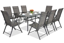 Mobilier de gradina metalic Modena / Rosario pentru 8 persoane Garden Point antracit