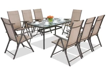 Mobilier de sufragerie din otel Modena / Rosario pentru 8 persoane Garden Point maro
