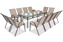 Mobilier de sufragerie din oțel Modena pentru 12 persoane cu masă Garden Point maro