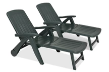 Set de doua sezlonguri pliabile Cancun Bica verzi