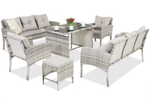 Set din poli ratan cu pufe Bari Garden Point