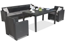 Un set de mobilier din tehnorattan Nebraska Apetito Max 6 antracit Bica